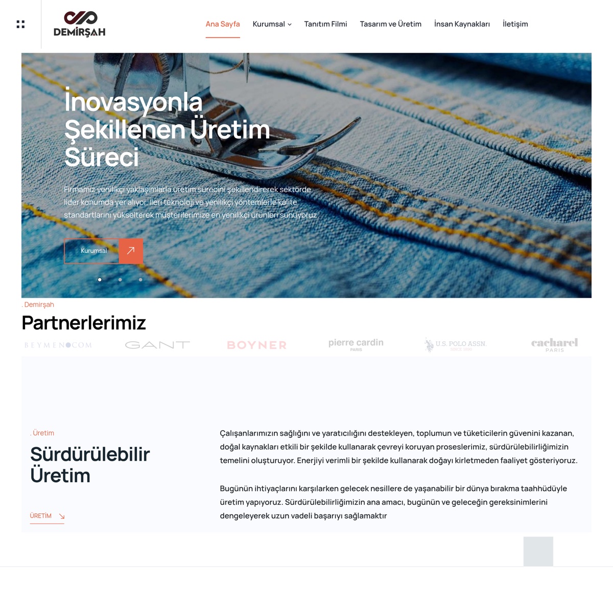 Demirşah Tekstil — Kurumsal Web